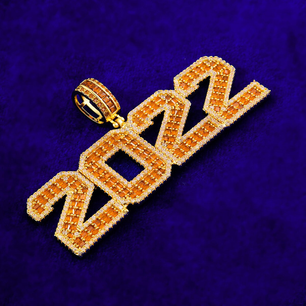 Iced Candied | Hip Hop Solid Back Baguette Custom Blinged Out Pendant