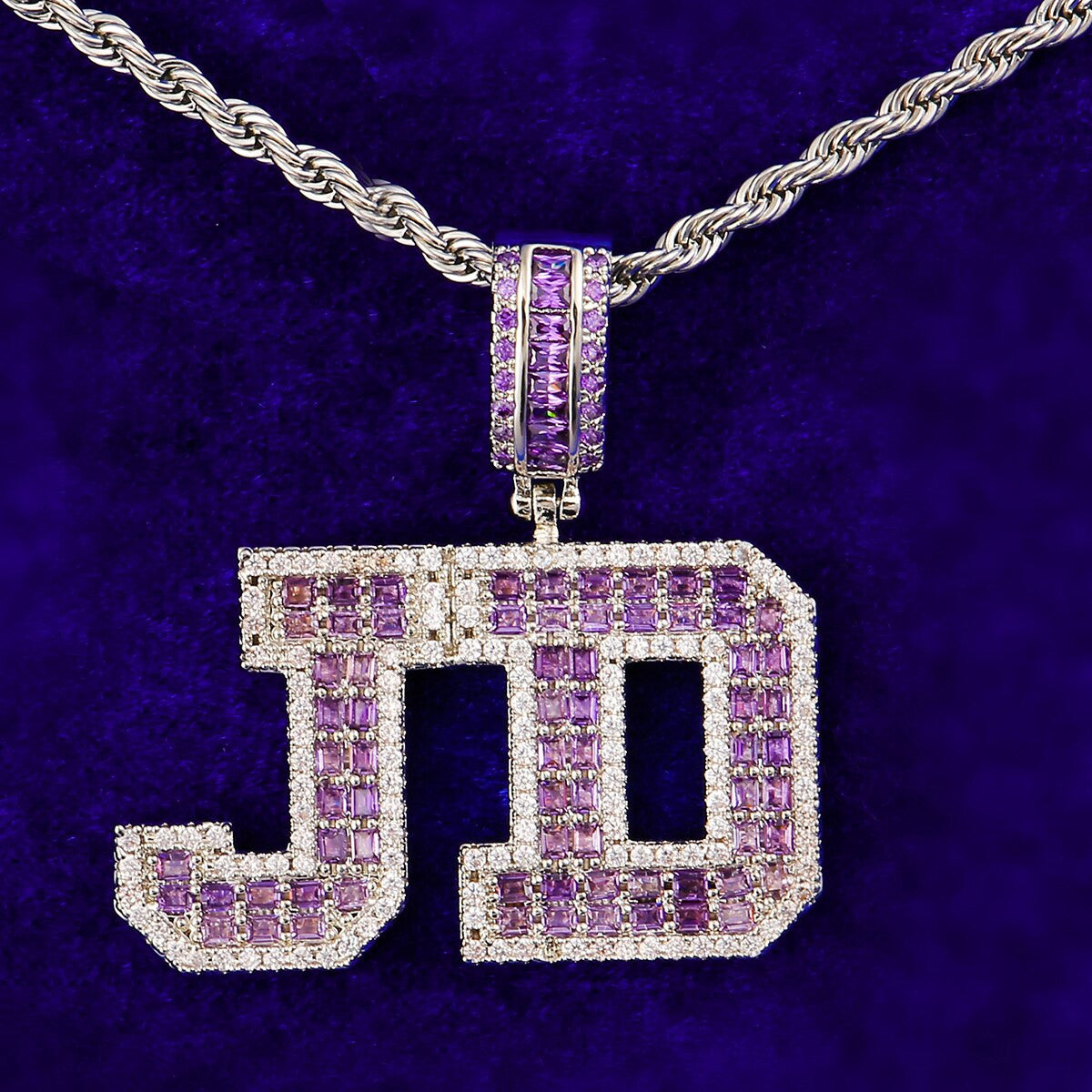 Iced Candied | Hip Hop Solid Back Baguette Custom Blinged Out Pendant