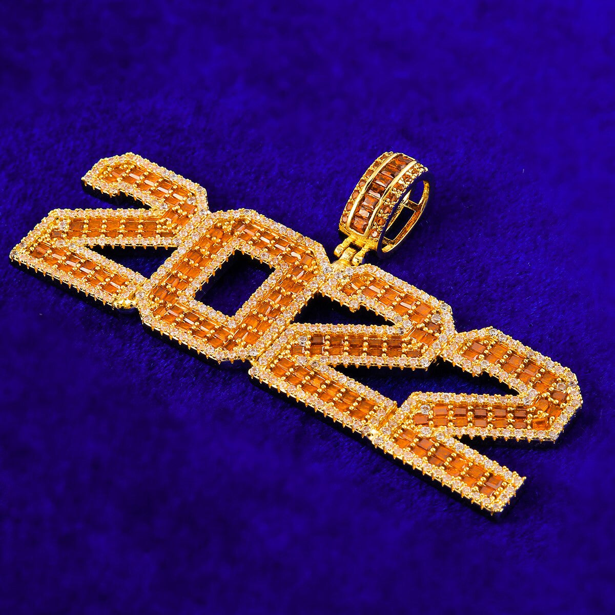 Iced Candied | Hip Hop Solid Back Baguette Custom Blinged Out Pendant