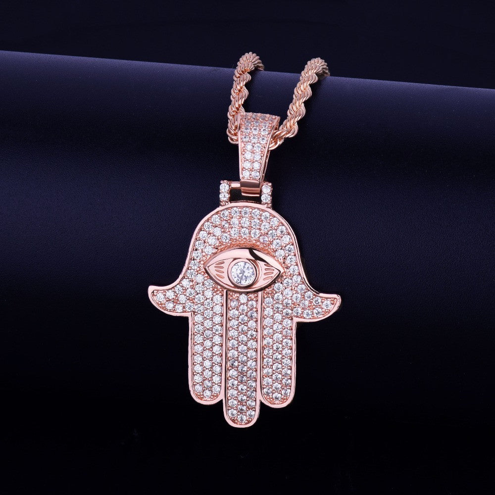 Rose Gold Hamsa Hand Pendant