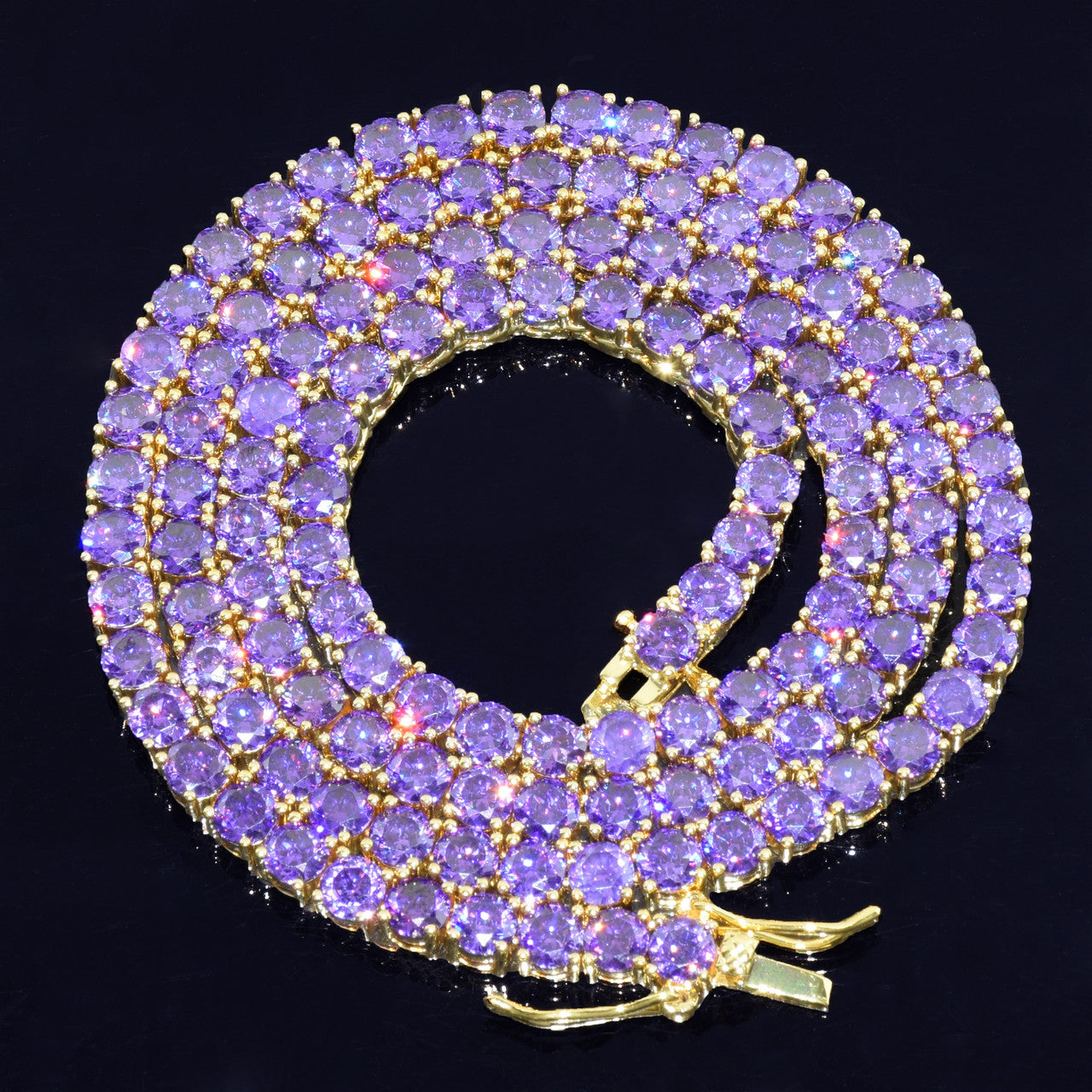 Silver Purple Gold Chain