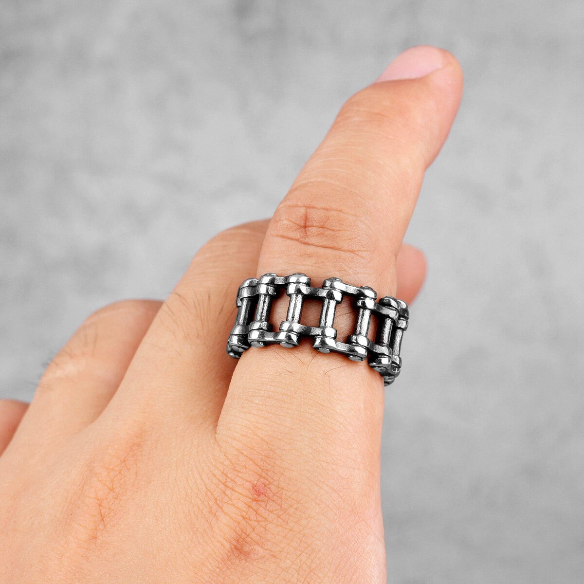 Mens No Fade Biker Style Mechanical Motorcycle Bike Chain Rings