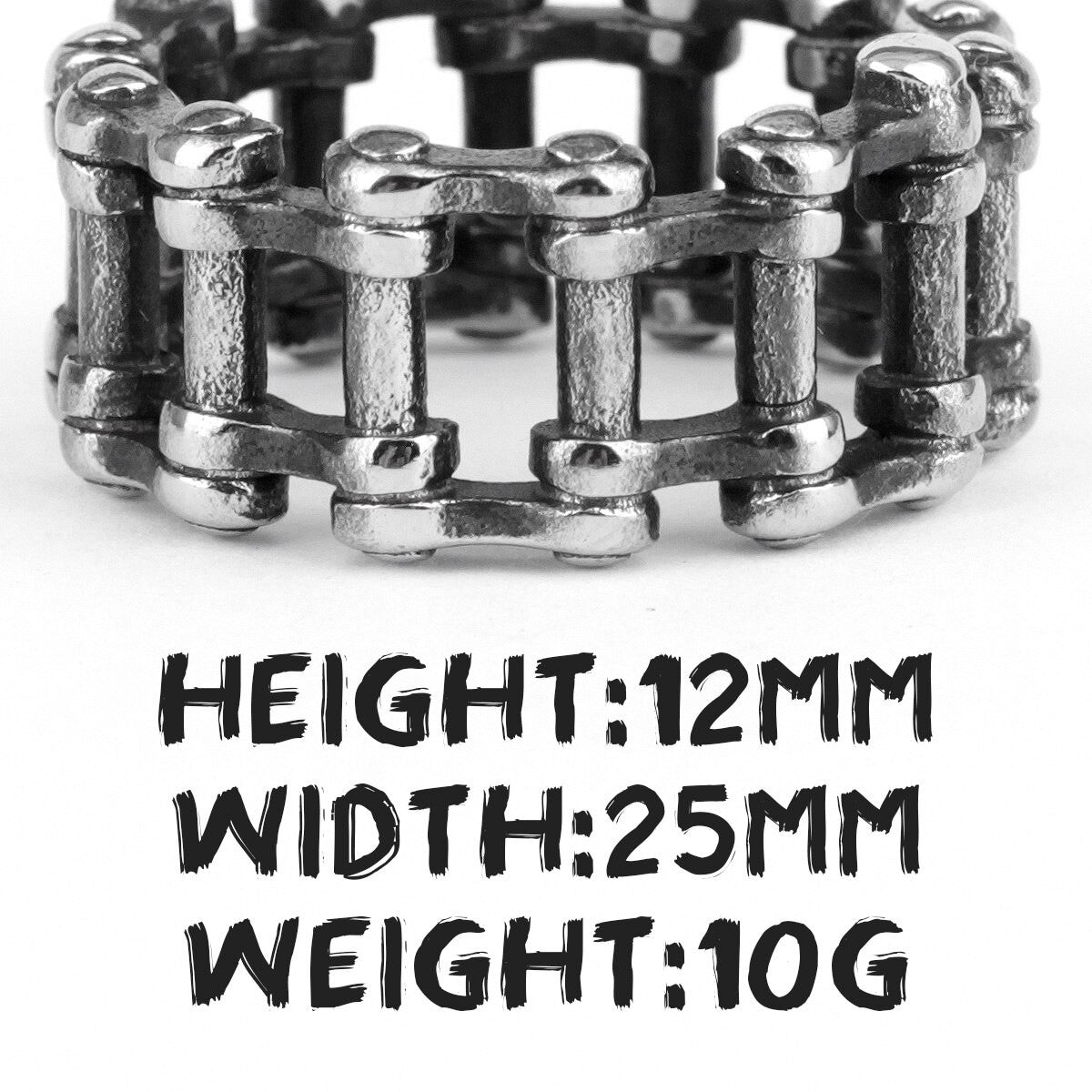 Mens No Fade Biker Style Mechanical Motorcycle Bike Chain Rings