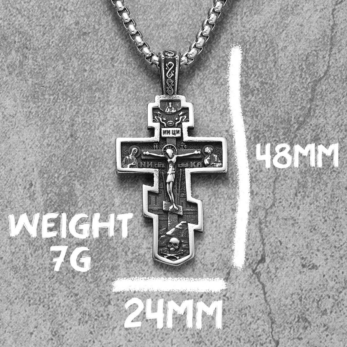 Mens Stainless Steel 316L Stainless Steel Jesus Cross Hip Hop Pendant Chain Necklace