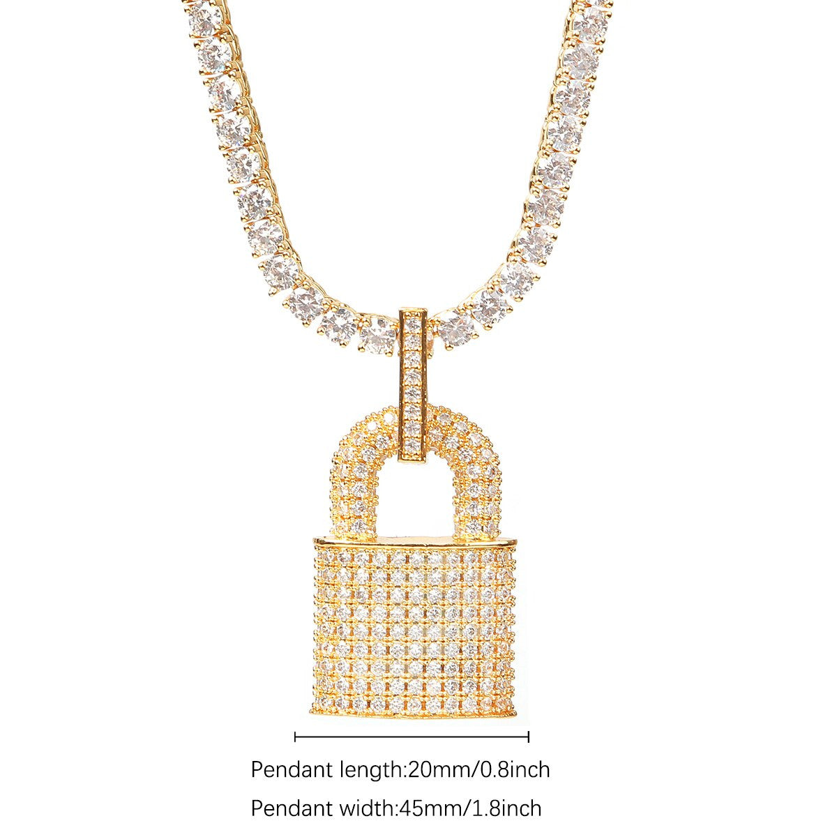 Game On Deadbolt Padlock Street Wear Hip Hop Jewelry Pendant Chain Necklace