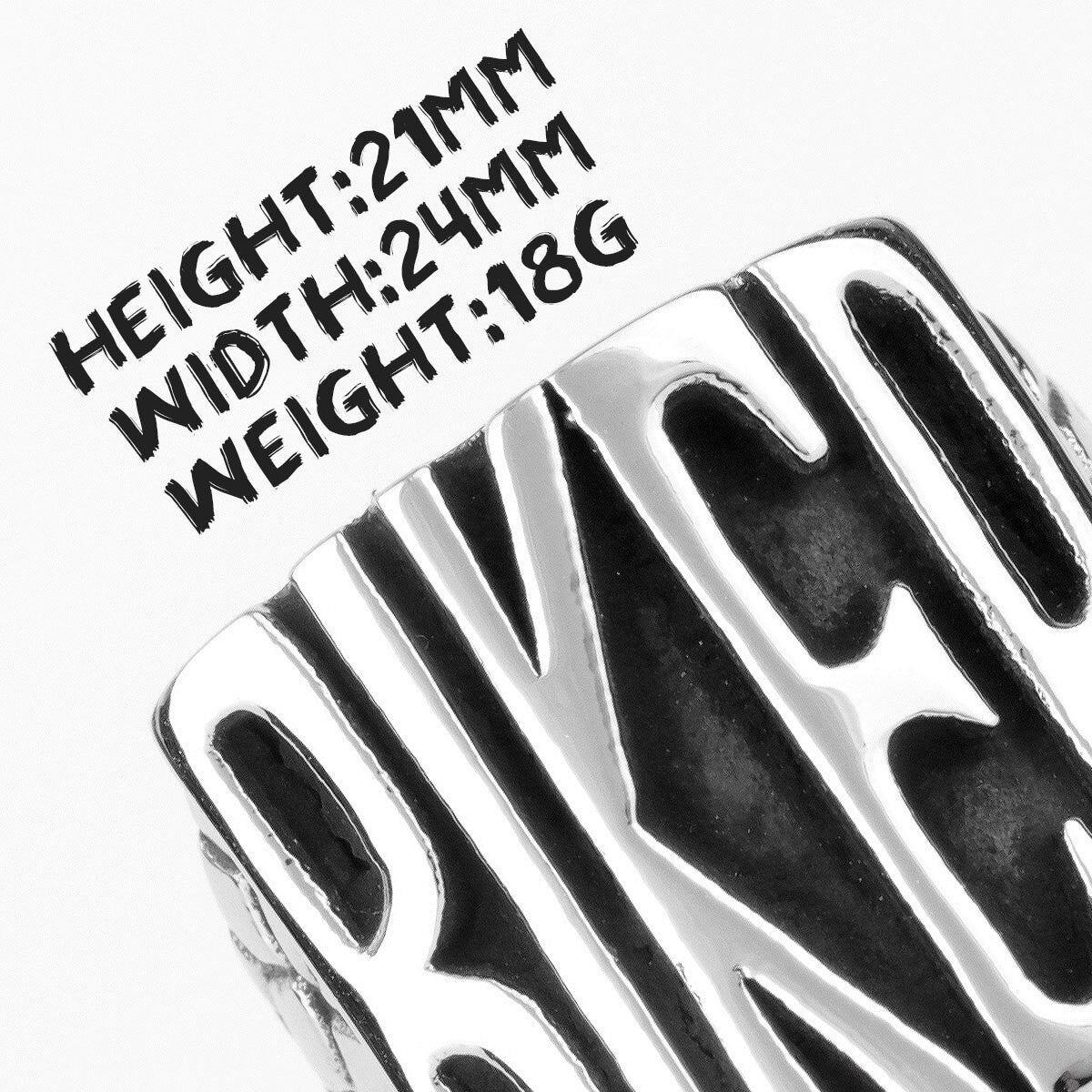 Bold No Fade 13 Biker Silver Stainless Steel Street Wear Motorcycle Club Rings