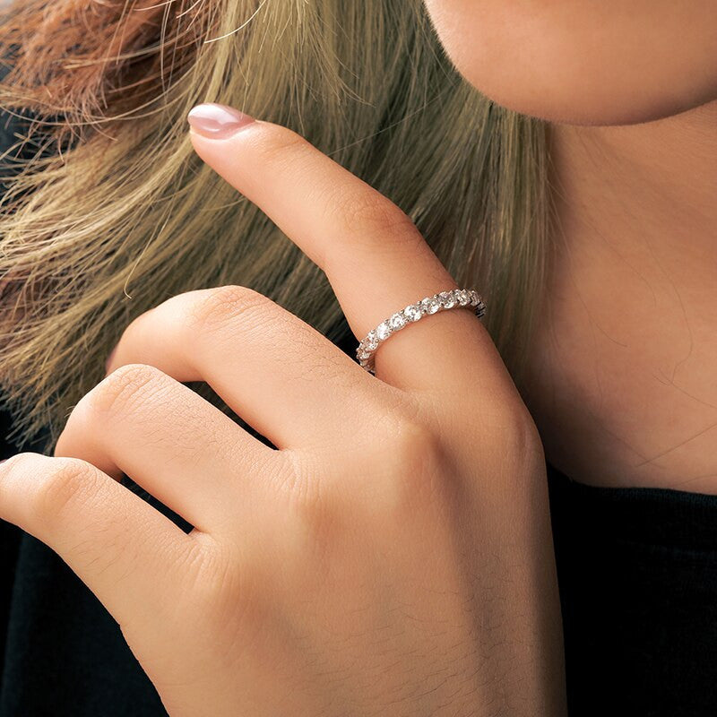 Ladies Iced Luxury Genuine 3.0mm VVS Lab Diamond Solid Sterling Silver Rings