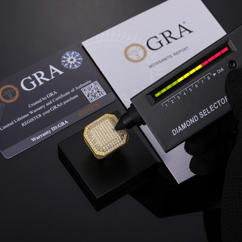 Dancing Diamonds | Solid 925 Sterling Silver Moissanite Octagon Iced Blinged Out Rings