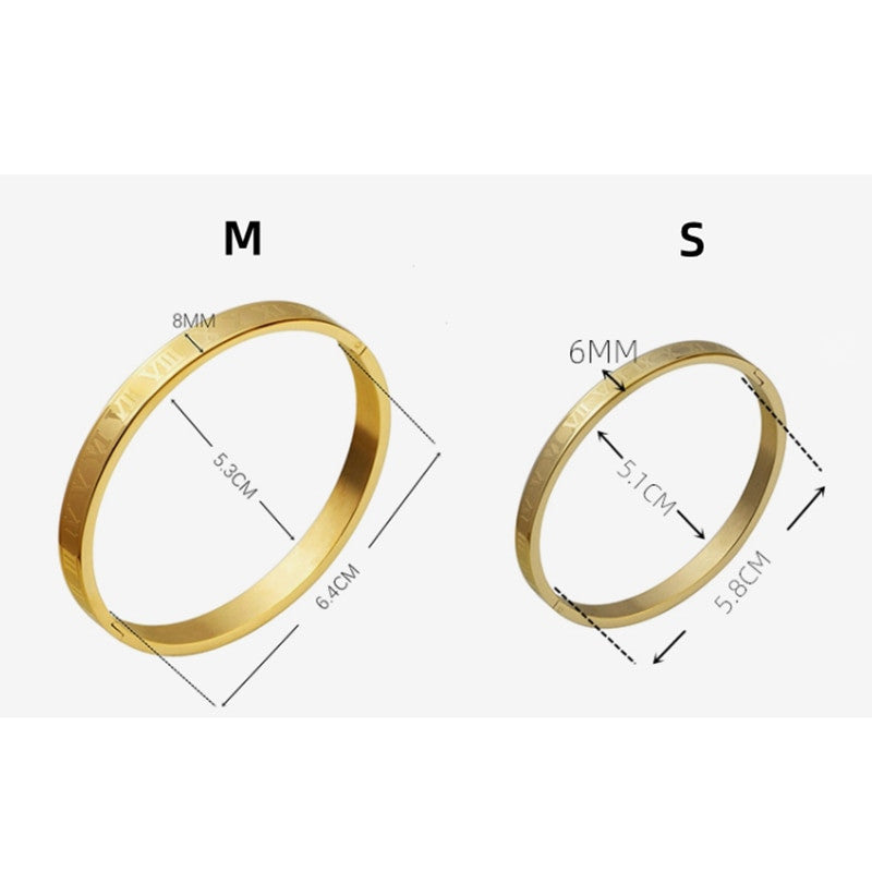 Mens Luxury Cuff Stainless Steel Roman Numeral Street Wear Bracelets