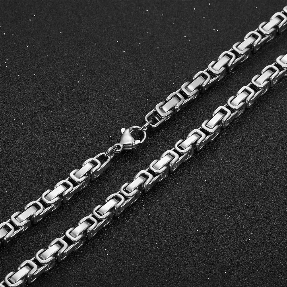 Mens 5mm Stainless Steel Byzantine Choker Sizes No Fade Vintage Hip Hop Chain Necklace