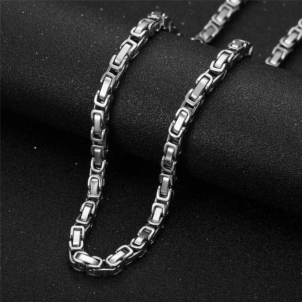 Mens 5mm Stainless Steel Byzantine Choker Sizes No Fade Vintage Hip Hop Chain Necklace