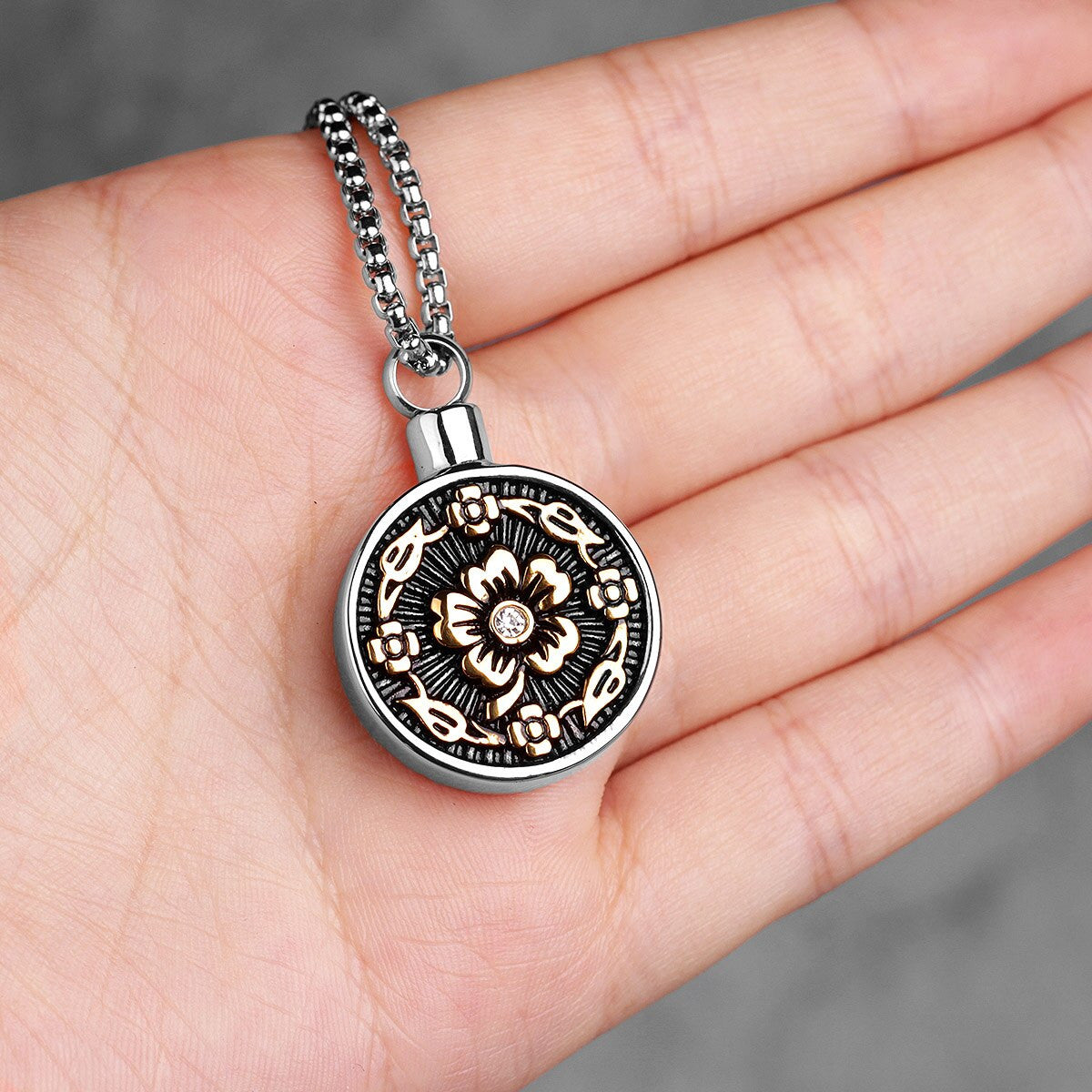 Rose Perfume Bottle Ashes Keep Sake No Fade Stainless Steel Pendant Necklaces