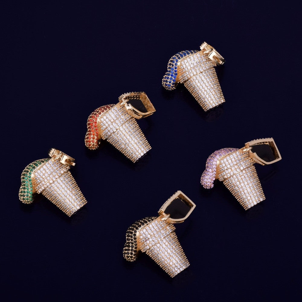 24k Gold Micro Pave Purple Stuff Pendant