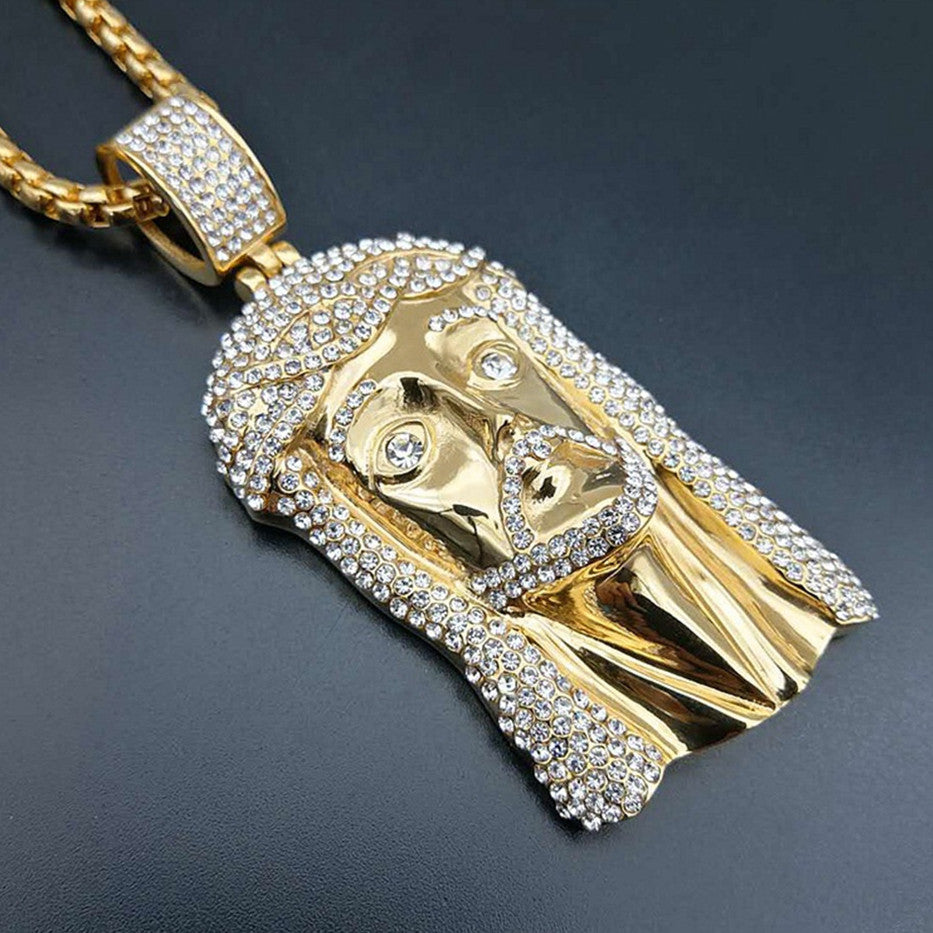 Mens No Fade Stainless Steel Jesus Piece Crucifix Hip Hop Chain Pendant