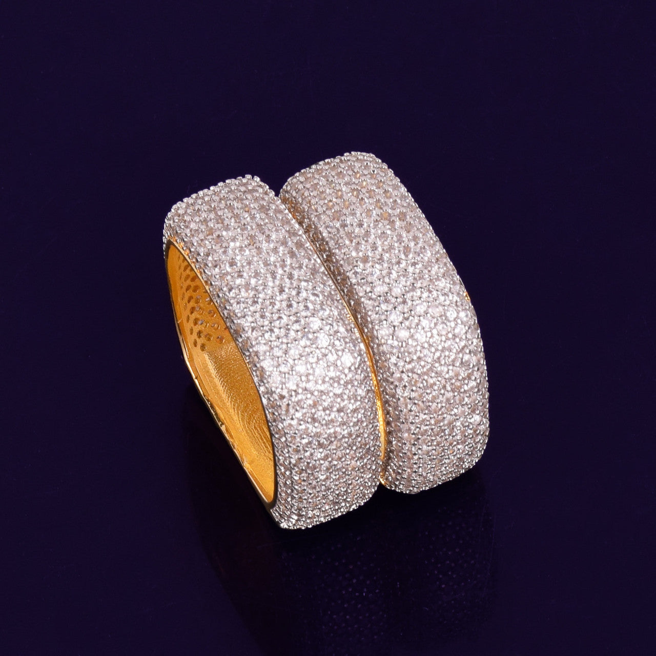 The Reinvented | Square Wheel VVS Diamond CZ 18k Gold 925 Silver Hip Hop Ring
