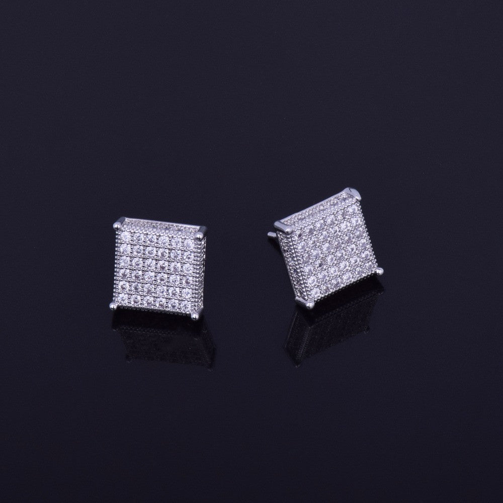 3A True Micro Pave Flooded Ice Earrings