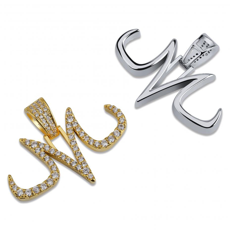 Custom AAA Micro Pave Majin 18k Gold Platinum Pendant Chain Necklace