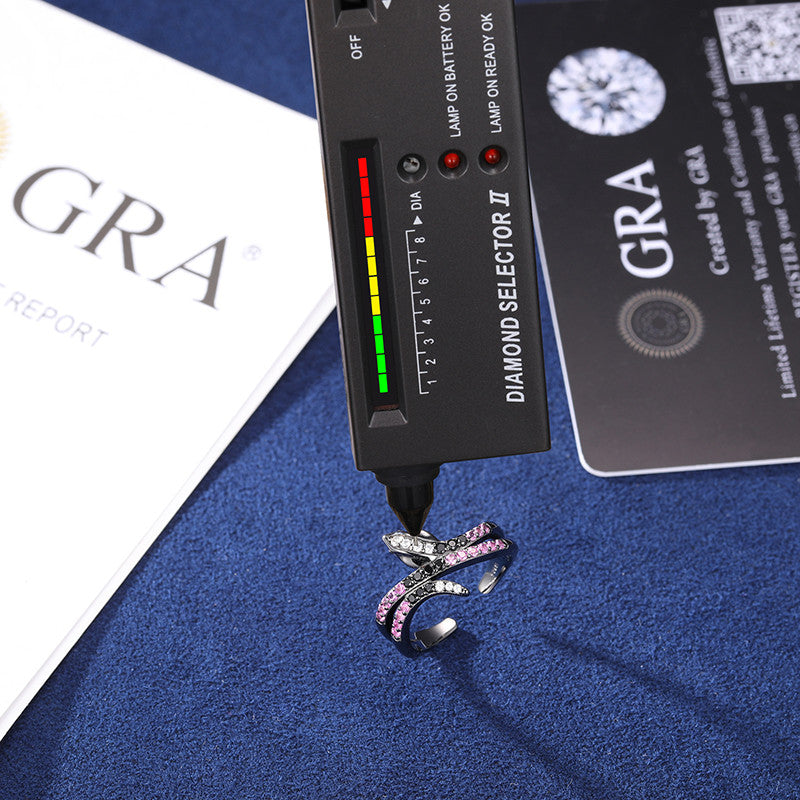 Black Mamba Coil Snake Solid 925 Silver Moissanite Adjustable Rings