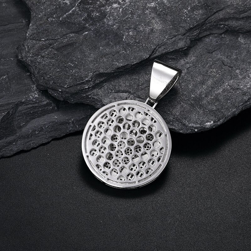 Mens Fully Iced Blinged Out 3D Power Fist Micro Pave Hip Hop Pendant