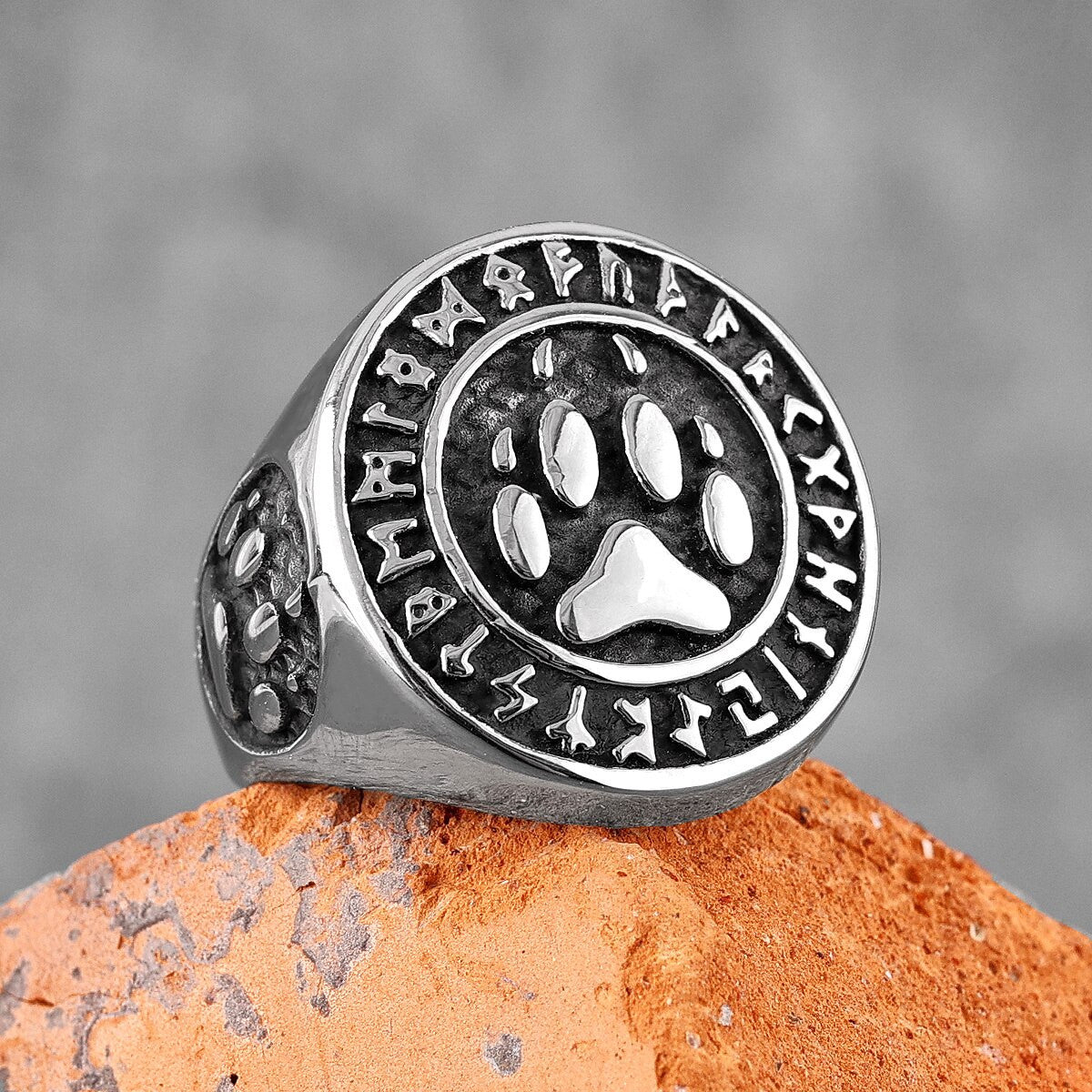 Mens Stainless Steel Norse Mythology Bear Tribe Tribal Paw Rings