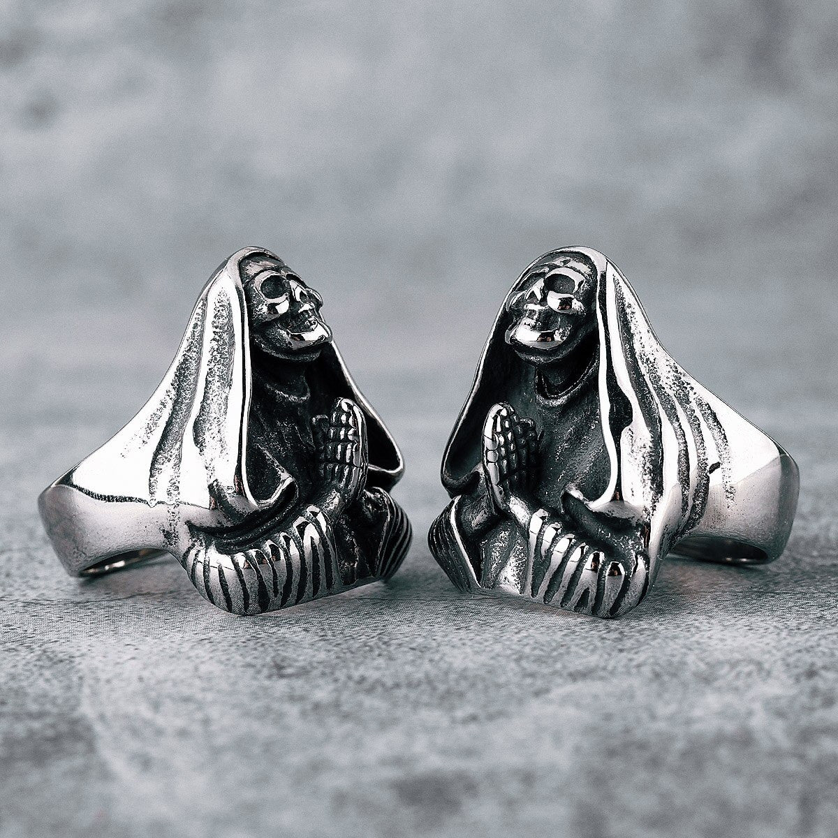 Let Us Pray | The Nun 316L No Fade Stainless Steel Skull Street Wear Rings