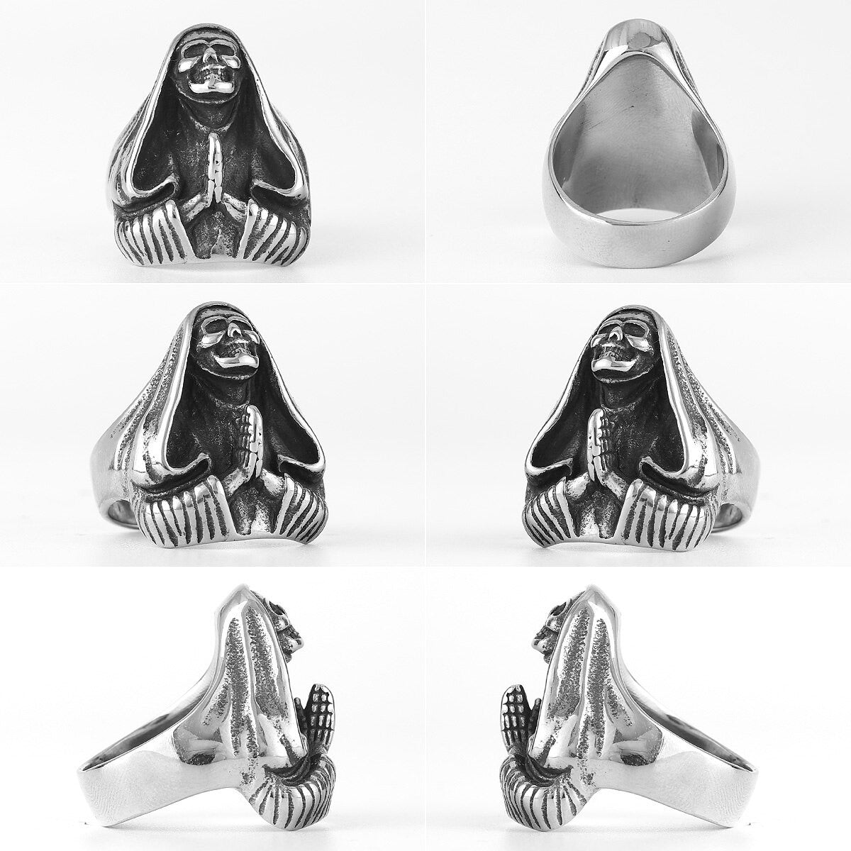 Let Us Pray | The Nun 316L No Fade Stainless Steel Skull Street Wear Rings