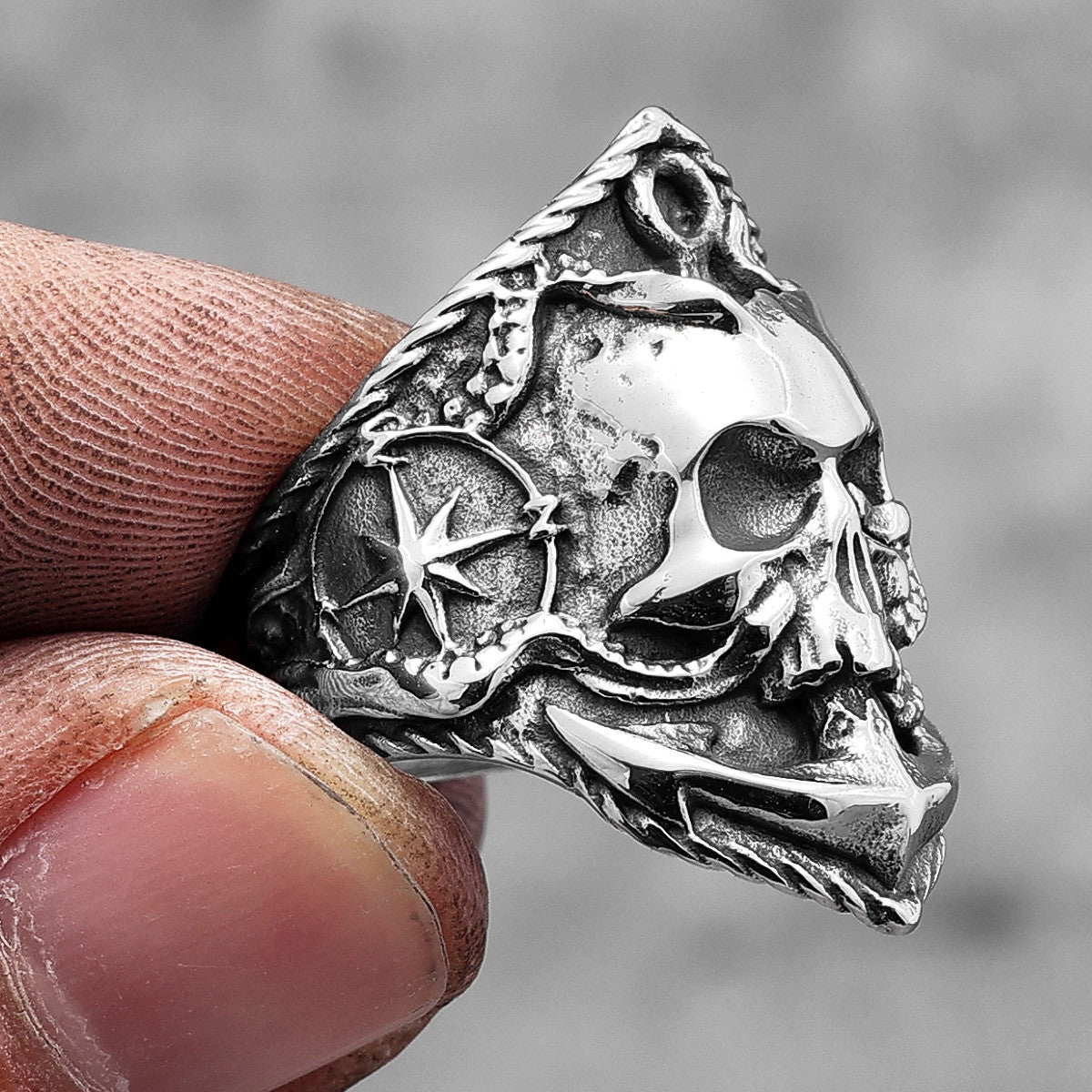 Mens Stainless Steel Dr Octopus Pirate Ghost Skull Anchor Street Wear Rings
