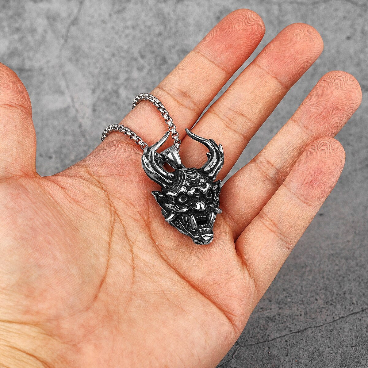 Devil Horns 316L Solid No Fade Stainless Steel Street Wear Pendant Necklace