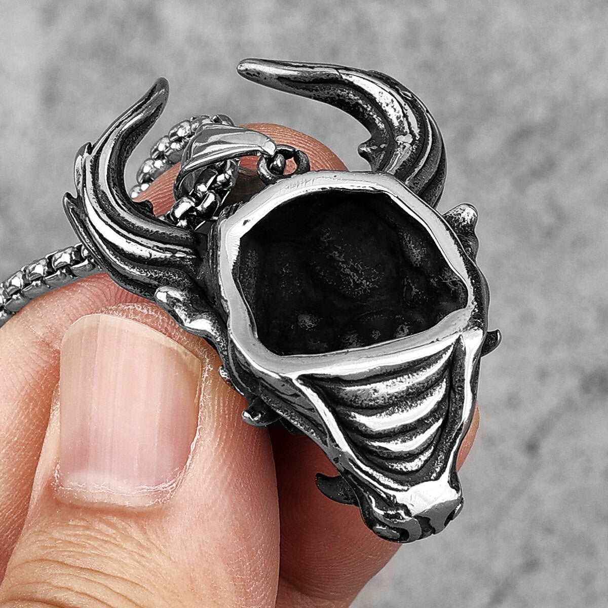 Devil Horns 316L Solid No Fade Stainless Steel Street Wear Pendant Necklace