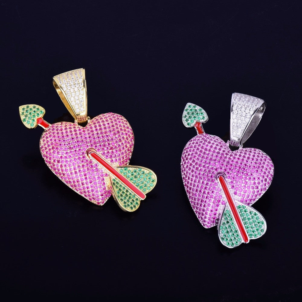 AAA Micro Pave Purple Heart Pendant