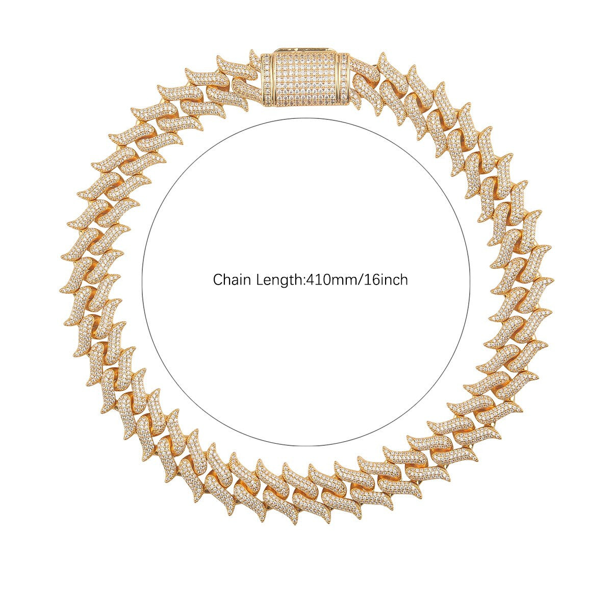 24k 5A 8mm Street Wear Fire Hot Boy 24k Gold 925 Silver Hip Hop Chain Necklace