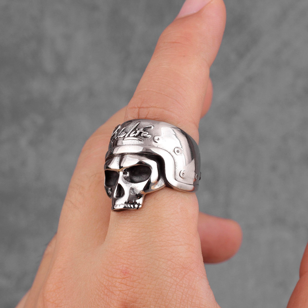 Ride Life | Mens No Fade Stainless Steel Biker Motorcycle Street Wear Skull Rings