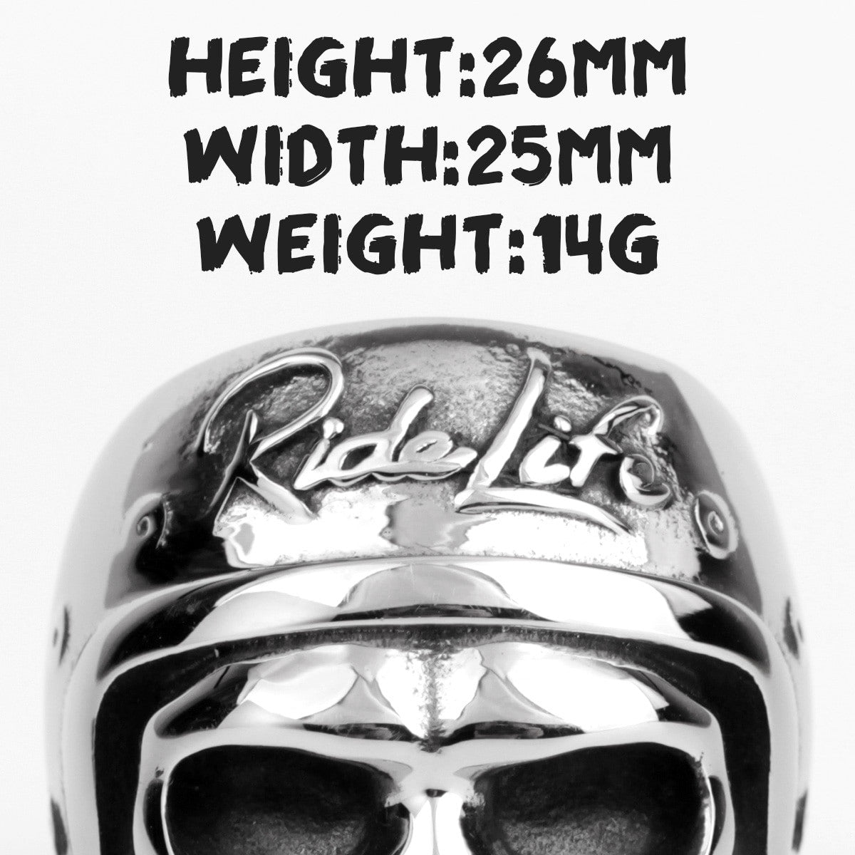 Ride Life | Mens No Fade Stainless Steel Biker Motorcycle Street Wear Skull Rings