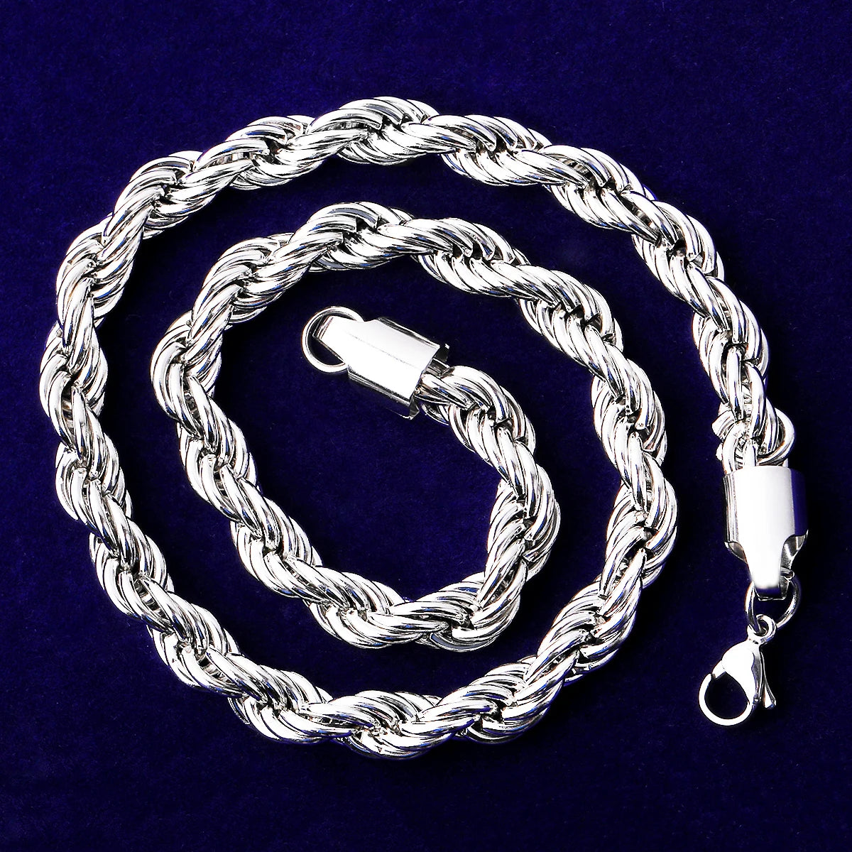 Golden Weave | 8MM Gold Silver Rose Gold Solid Stainless Steel Hip Hop Rope Link Chain