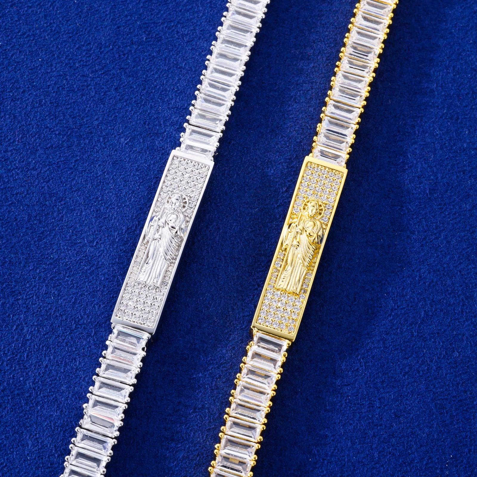 San Judas II | Luxury 925 Silver VVS Diamond Moissanite Baguette Tennis Bracelet