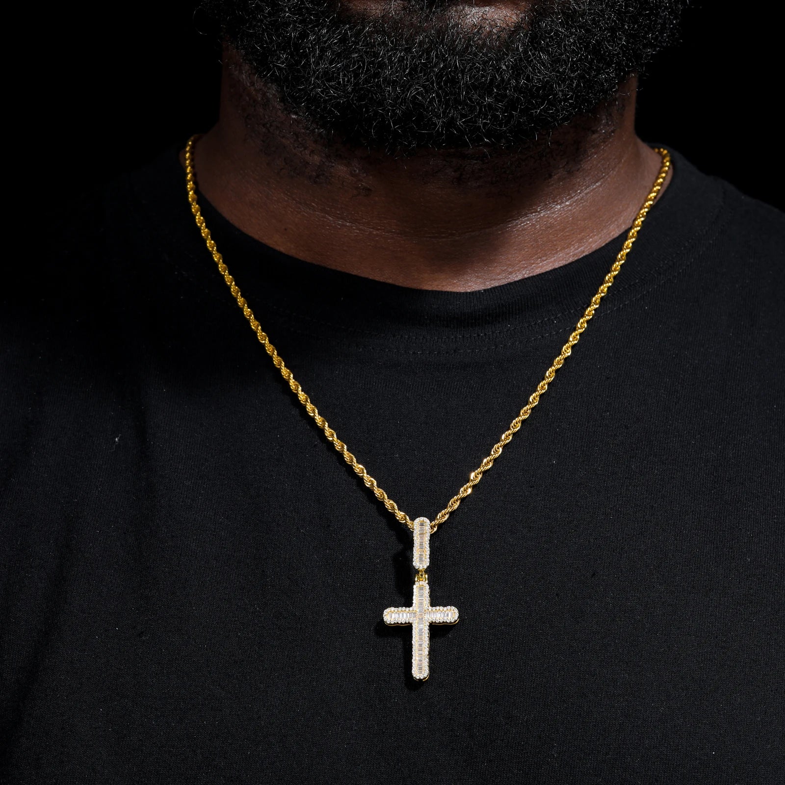 Luxury Simplified | Iced Baguette Moissanite Diamond 925 Silver Hip Hop Cross Pendant