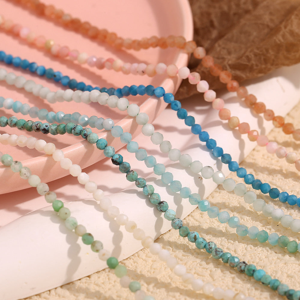 Natural Stone Amazonite 18k Gold Stainless Steel Hypoallergenic Waterproof Necklace