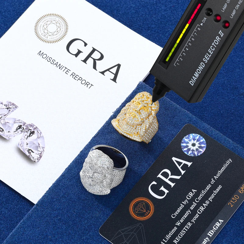 Man Of Faith | Luxury 925 Sterling Silver Jesus Head Moissanite Diamond Iced Ring