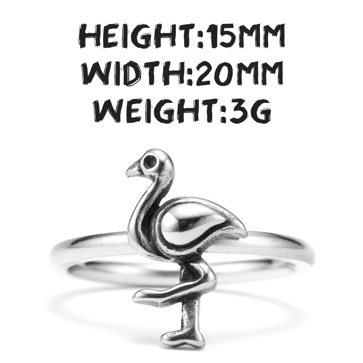 Flame Bird | 316L No Fade Stainless Steel Flamingo Stylish Rings