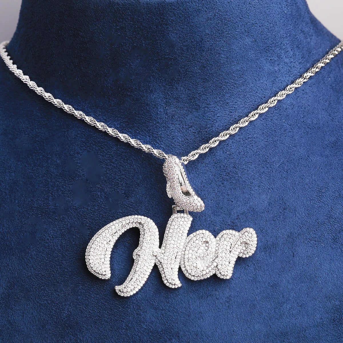 Her | VVS Diamond CZ Glass Slipper Iced Blinged Out Pendant Chain Necklace