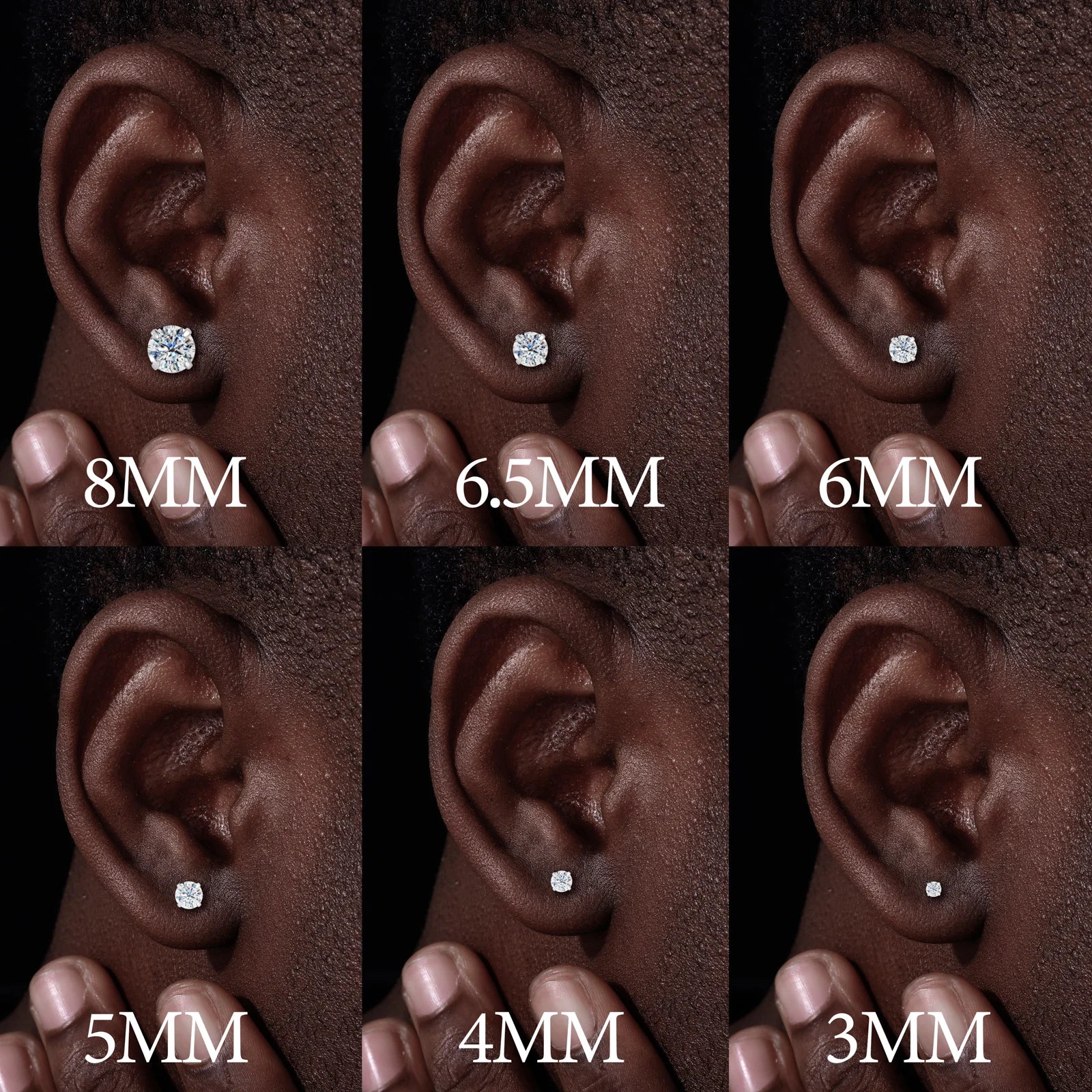 Daily VVS1 | Solid 925 Sterling Silver 0.1-2ct D Color VVS1 Moissanite Diamond Stud Earrings