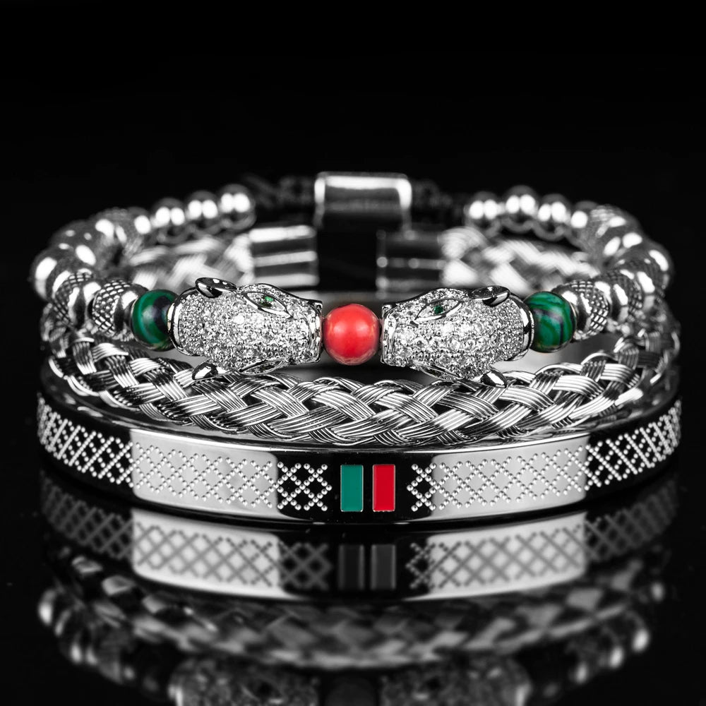 G Slide | VVS Diamond CZ 18k No Fade Stainless Steel Luxury Leopard Head Bracelet