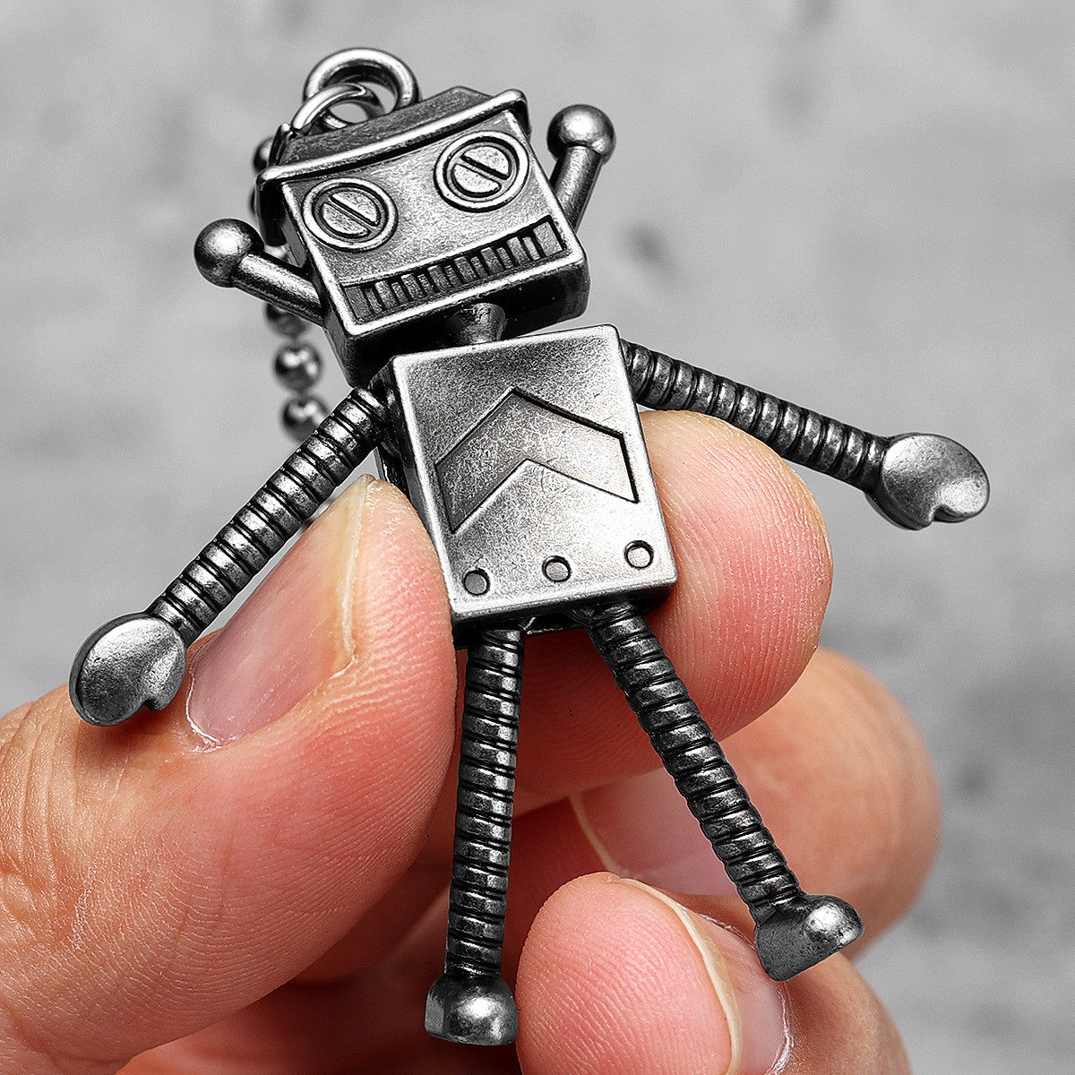 Retro Bot | 316L No Fade Stainless Steel Steampunk Robot Pendant Chain Necklace