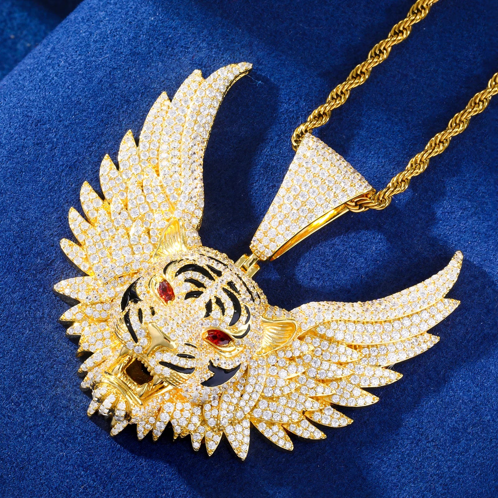 Show Your Stripes | Moissanite Diamond Iced Blinged Out Tiger Winged Hip Hop Pendant