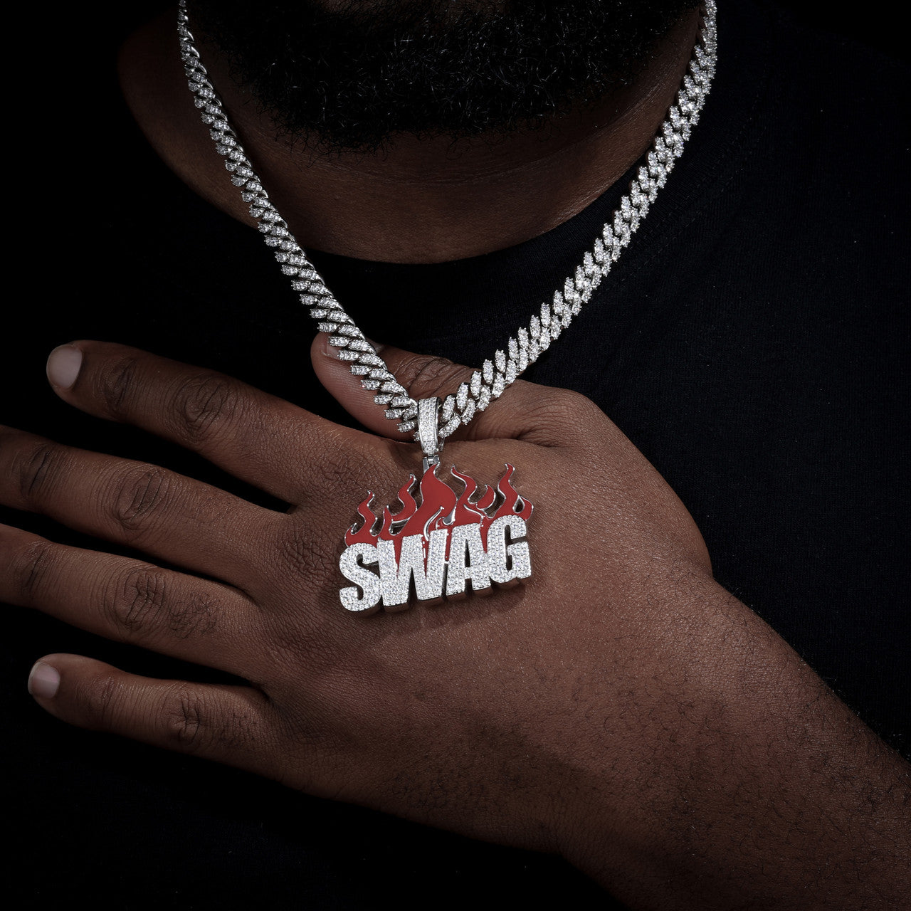 Fire Swag | 925 Solid Silver Moissanite Diamond Iced Blinged Out Hip Hop Pendant