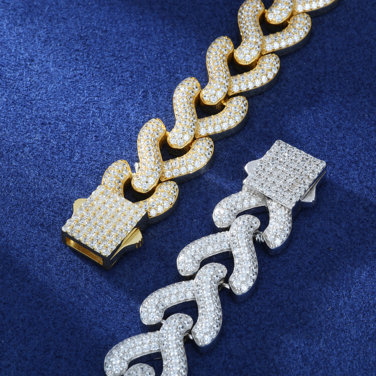 Wishbone | Moissanite Diamond Solid Sterling Silver Iced Bling Out Hip Hop Bracelet