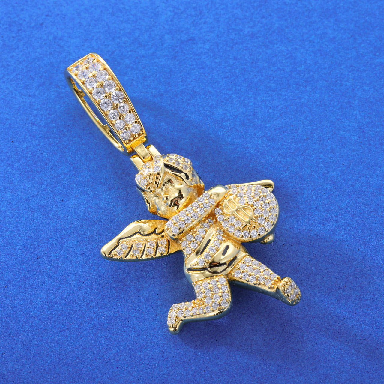 Run With The Bag | Moissanite Diamond 925 Silver Money Bag Angel Hip Hop Pendant