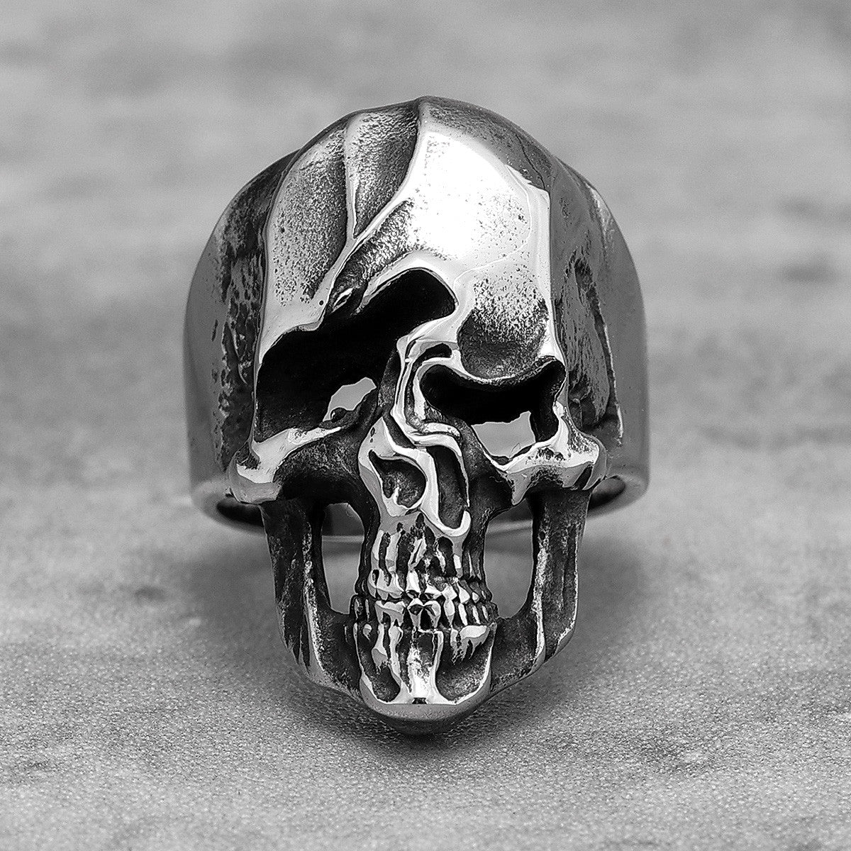 Tortured Soul | 316L No Fade Stainless Steel Disfigured Skull Street Wear Rings