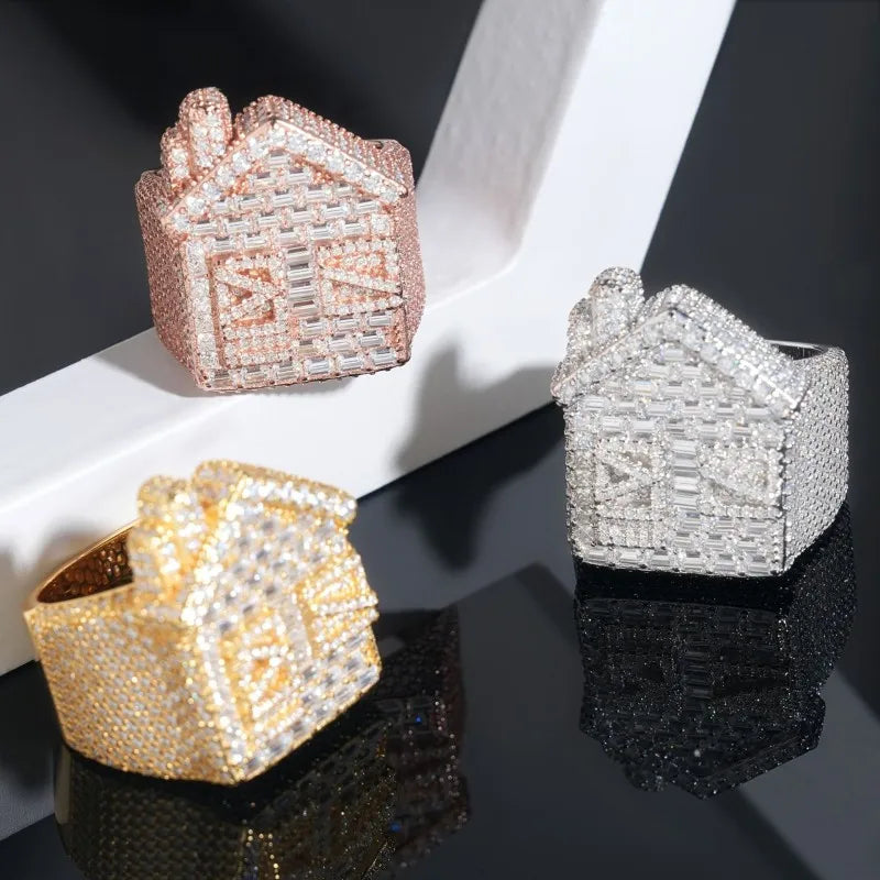 Trap | Moissanite Diamond 925 Sterling Silver Trap House Luxury Hip Hop Rings