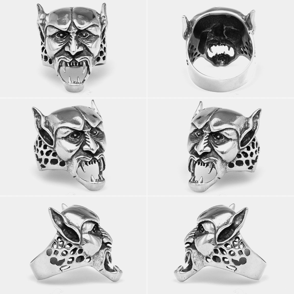 Mens 316L Gothic Vampire No Fade Stainless Steel Street Wear Rings